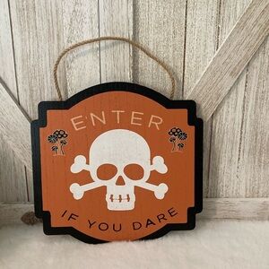 Target BP 2023 Halloween Skull Wooden Hanging Sign